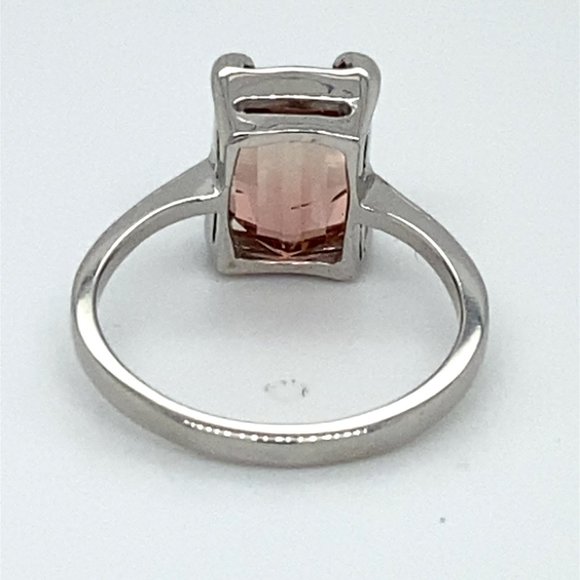 Bi Color Tourmaline 3.42ct Solid 14K White Gold Ring - Picture 6 of 6